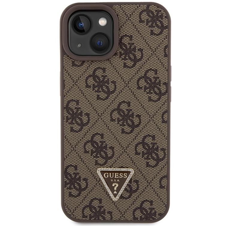 Guess case for iPhone 15 Plus 6,7" GUHCP15MP4TDSCPW brown hardcase Crossbody 4G Metal Logo