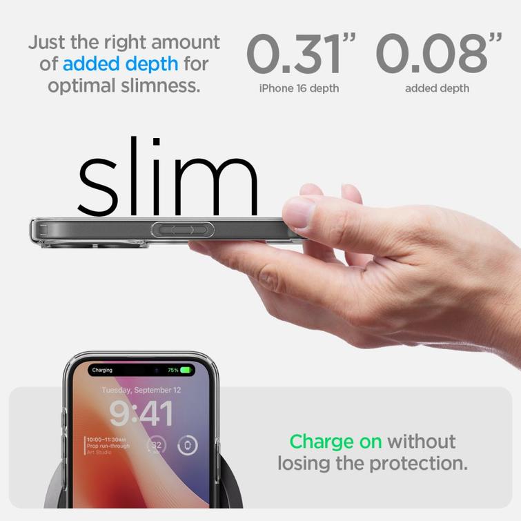 Spigen Ultra Hybrid -suojakuori iPhone 16 6,1":lle, kristallinkirkas