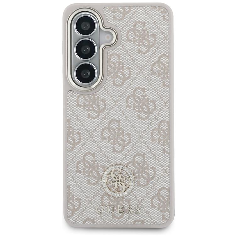 Guess case 4G Big Rhinestone Triangle Strap MagSafe for Samsung Galaxy S26 pink