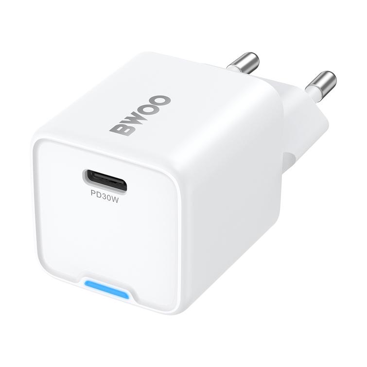 BWOO GaN PD -seinälaturi 30W 1x USB-C-portti 1A valkoinen
