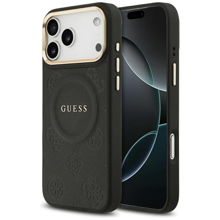 Guess iPhone 17 Pro Max -suojakuori HC MAGSAFE PU -suojakuorella, musta