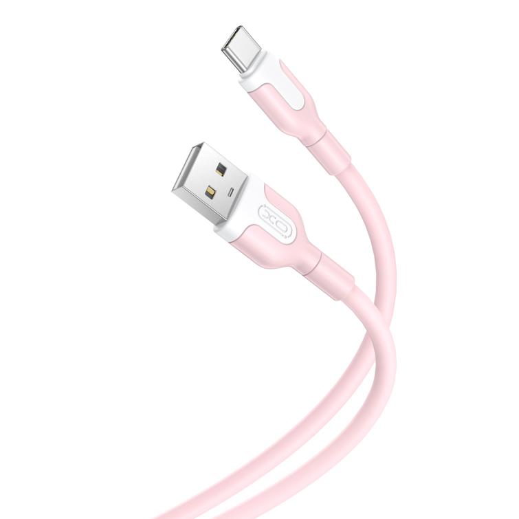 XO-kaapeli NB212 USB - USB-C 1,0 m 2,1A pinkki