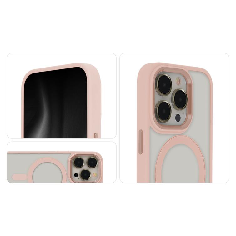 Satin Elegant Mag -suojakuori iPhone 15 Pro 6,1":lle, pinkki