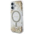 Guess HC Resin Bottom Glitter -suojakuori iPhone 16:lle, MagSafe, kulta