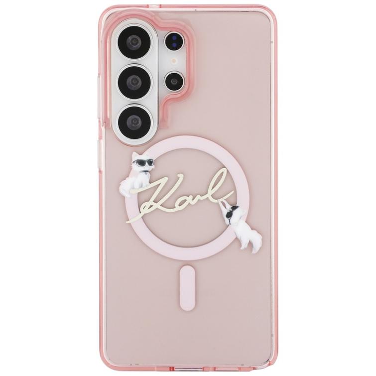 Karl Lagerfeld case IML KC Script MagSafe for Samsung Galaxy S26 Ultra pink