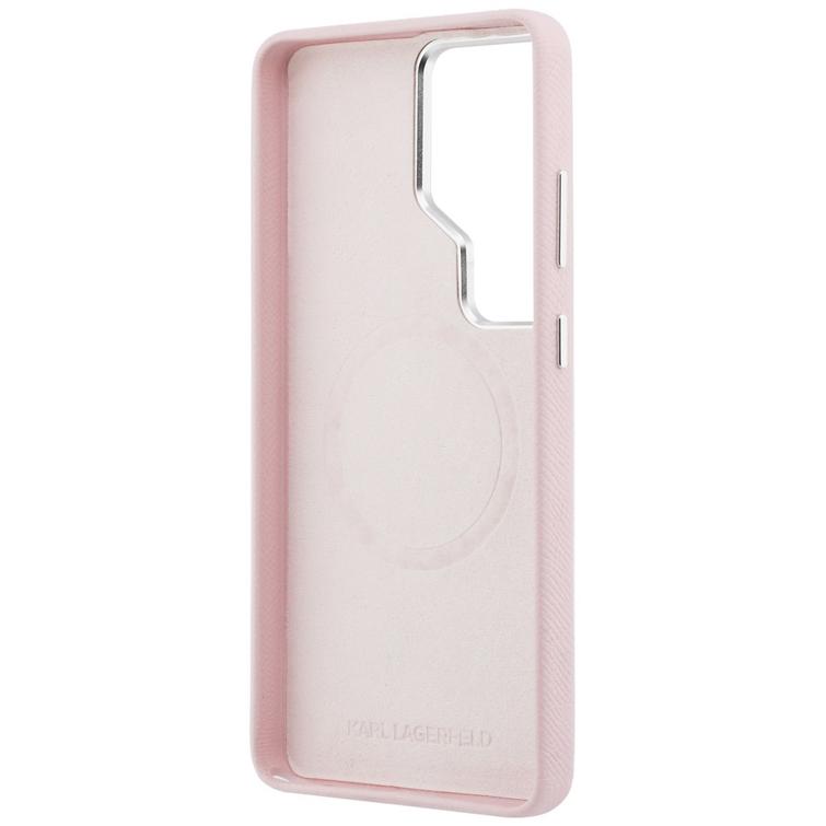 Karl Lagerfeld case Saffiano KC Metal Logo MagSafe for Samsung Galaxy S26 Ultra pink