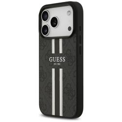 Guess 4G Printed Stripes MagSafe -suojakuori iPhone 17 Prolle, musta