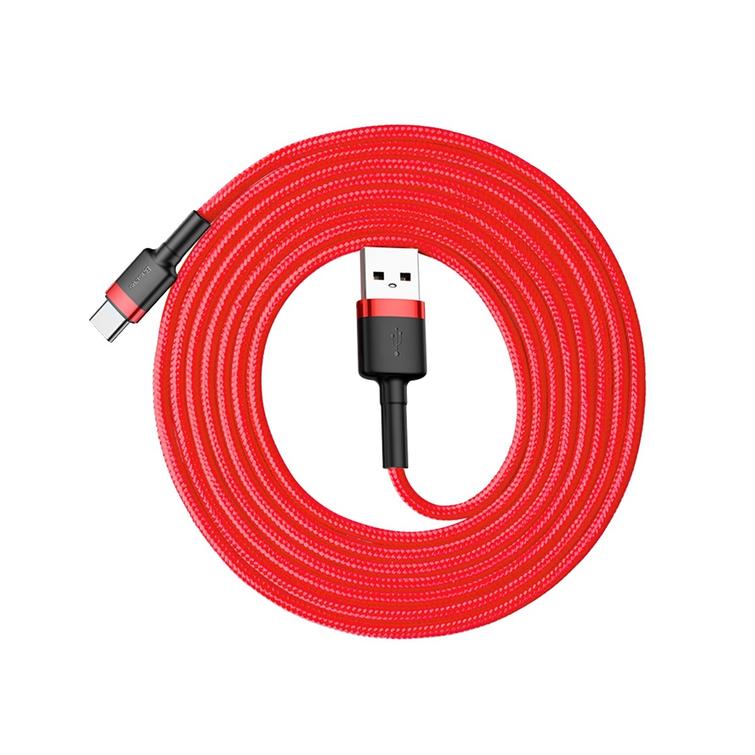 Baseus-kaapeli Cafule USB - USB-C 2,0 m 2A puna-punainen