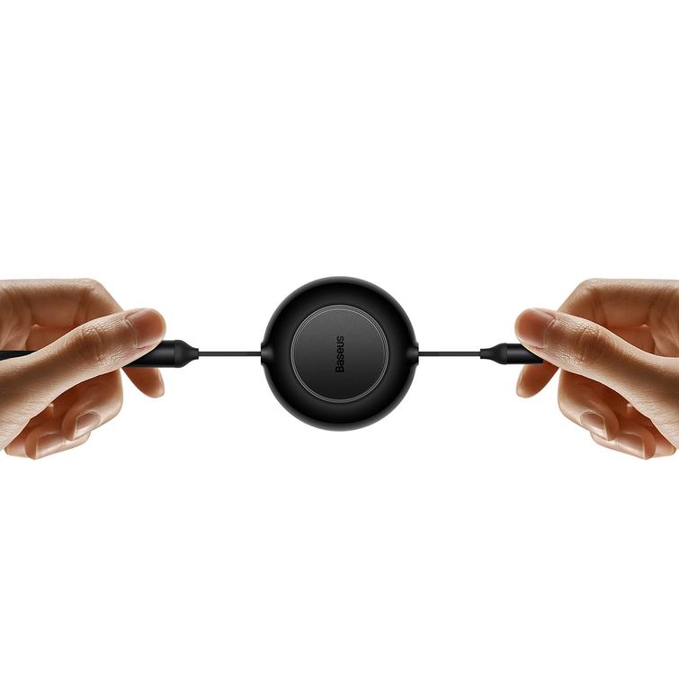 Baseus-kaapeli Bright Mirror 2 3w1 USB - micro USB + Lightning + USB-C 1,1m 66W musta sis&auml;&auml;nvedett&auml;v&auml;