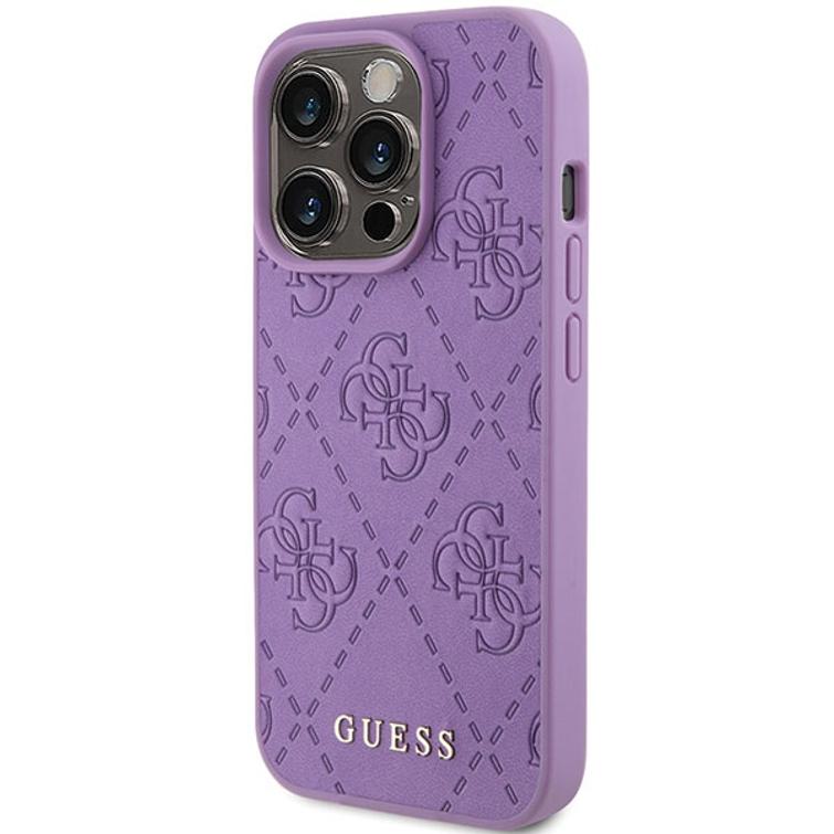 Guess iPhone 15 Pro 6,1" -puhelimen kuoret GUHCP15LP4EPMU - vaaleanvioletti HC PU -tikattu 4G Classic -malli