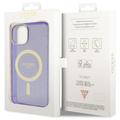 Guess iPhone 14 6,1" GUHMP14SHCMCGU kovakuori, violetti, Magsafe IML Glitter Gold