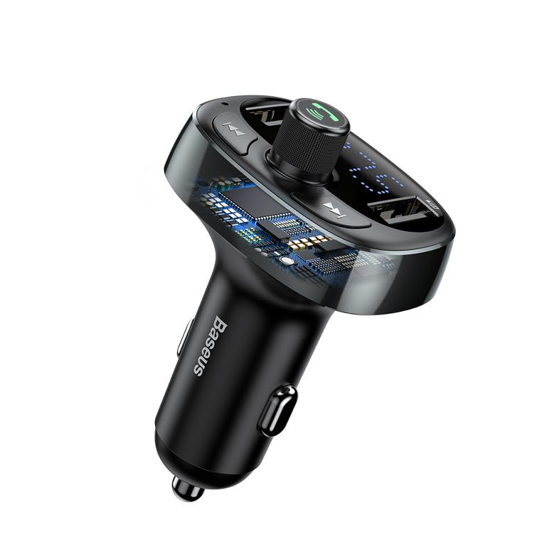 Baseus l&auml;hetin FM T-muotoinen S-09 Bluetooth MP3 autolaturi musta