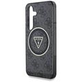 Guess HC Magnetic IML Metal Glitter 4G Circle Triangle -suojakuori Samsung Galaxy S25:lle, musta
