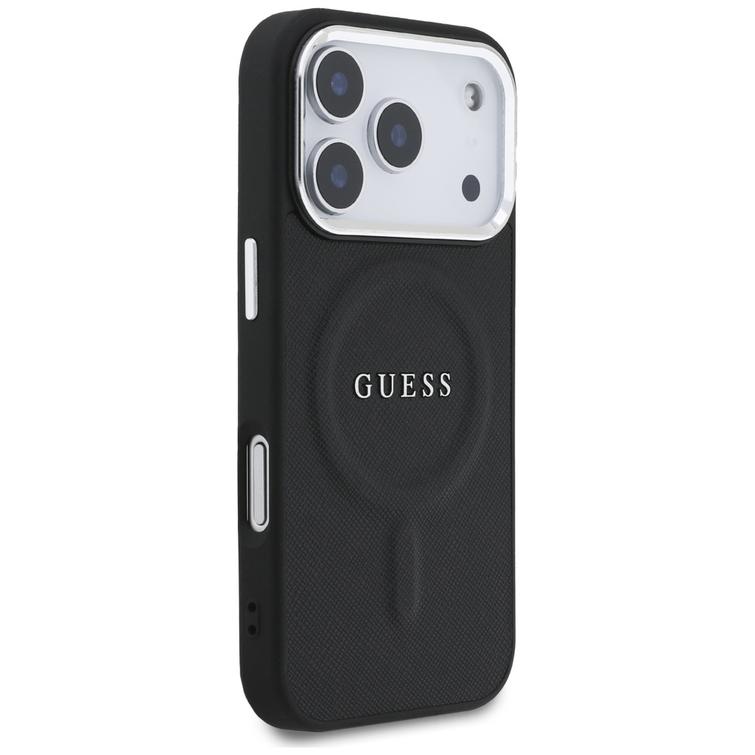 Guess Classic Logo MagSafe -kotelo iPhone 17 Prolle, musta