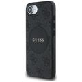 Guess HC MagSafe PU 4G Circle -suojakuori klassisella logolla iPhone 16e:lle, musta