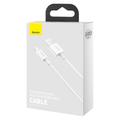 Baseus Superior USB - Lightning -kaapeli 1,0 m 2,4A valkoinen