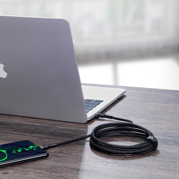 Baseus-kaapeli Cafule PD USB-C - USB-C 2,0 m 5A harmaanmusta 100W
