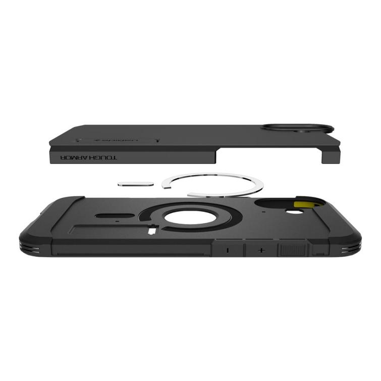 Spigen Tough Armor Mag Magsafe -suojakuori iPhone 16 6,1":lle, musta