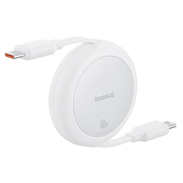 Baseus Free2Pull Mini -latauskaapeli USB-C - USB-C 60W 1m Kuunvalkoinen