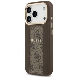 Guess iPhone 17 Pro -suojakuori HC MAGSAFE PU W/ 4G PU STRIPE ruskea
