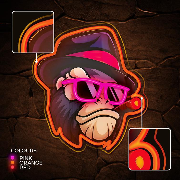 Neon ART LED GANGSTA MONKEY monivärinen FLA03 Forever Light