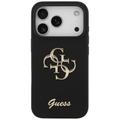 Guess Silicone Big 4G Script -suojakuori iPhone 17 Prolle, musta