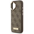 Guess 4G Logo Plate MagSafe case for iPhone 17 brown