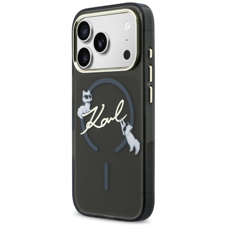 Karl Lagerfeld suojakuori iPhone 17 Pro 6,3" IML Choupettes Karl Script Logo MagSafe musta
