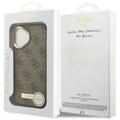 Guess 4G Logo Plate MagSafe case for iPhone 17 brown