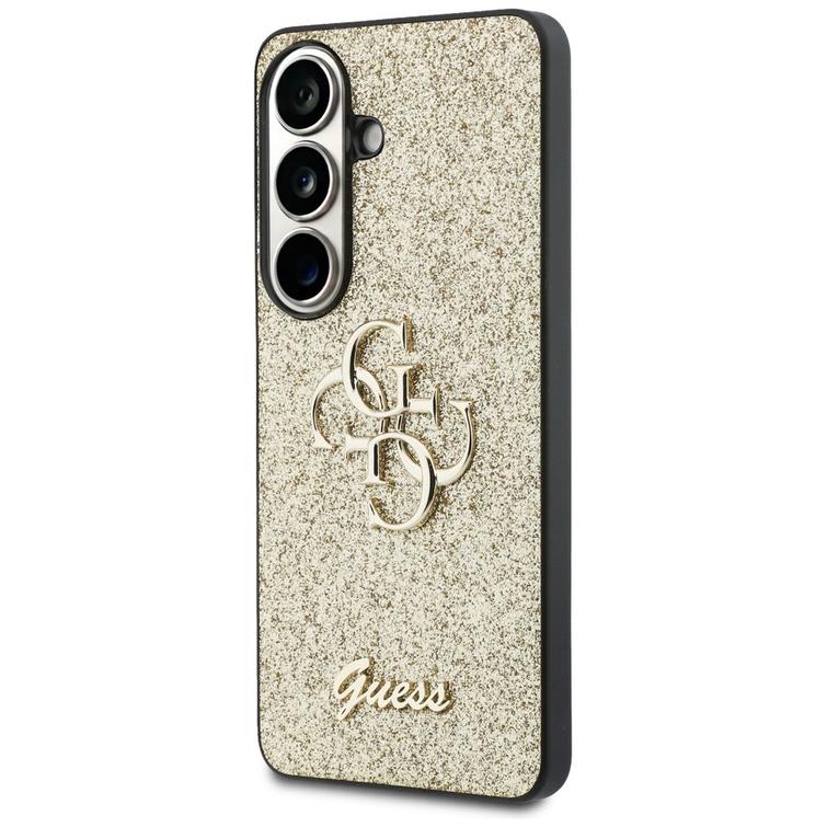 Guess case Fixed Glitter Big 4G Metal Logo for Samsung Galaxy S26 gold