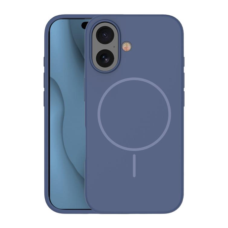Silikoninen ohut Mag-suojakuori iPhone 16 6,1":lle, tummansininen