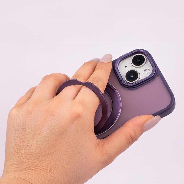 Mag Ring py&ouml;riv&auml; suojakuori iPhone 13 6,1" violetti