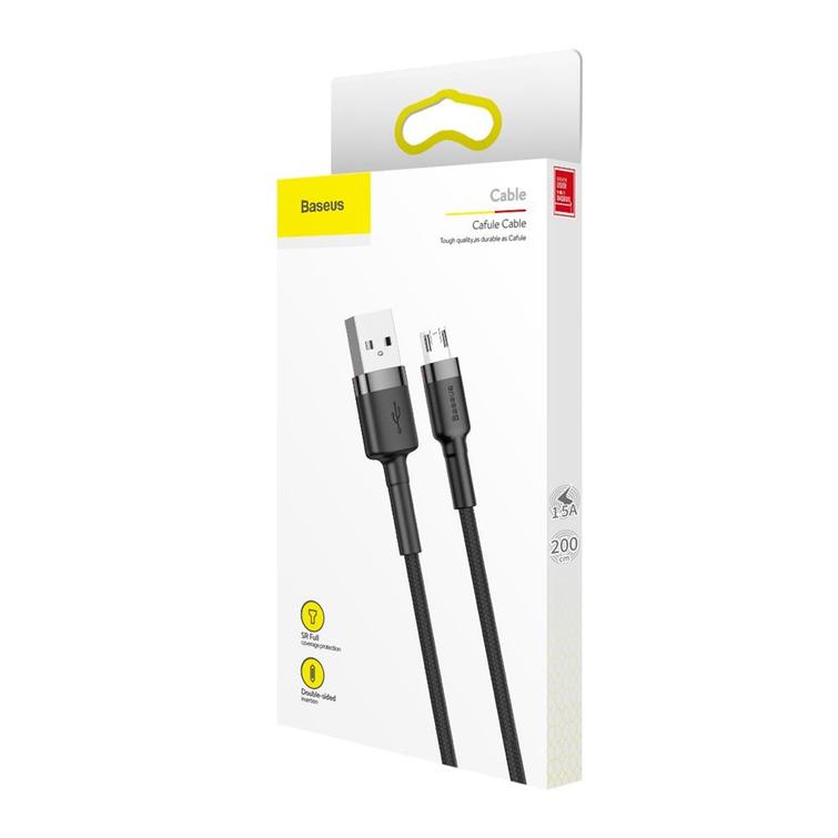 Baseus cable Cafule USB - microUSB 2,0 m 1,5A gray-black