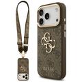 Guess 4G Big 4G Classic Logo Big Strap Metal Buttons -suojakuori iPhone 17 Prolle, ruskea
