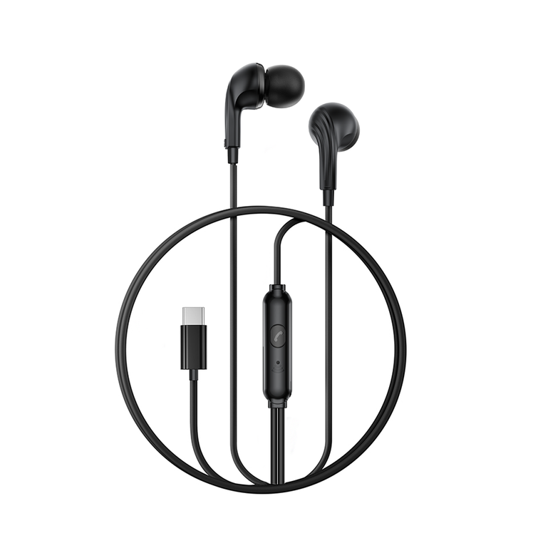 XO langalliset nappikuulokkeet EP82 USB-C musta