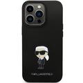 Karl Lagerfeld -suojakuori iPhone 14 Pro 6,1" KLHCP14LSMHKNPK musta HC silikoni Ikonik Metal Pin