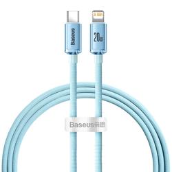Baseus-kaapeli Crystal Shine USB-C - Lightning 1,2 m 20W taivaansininen