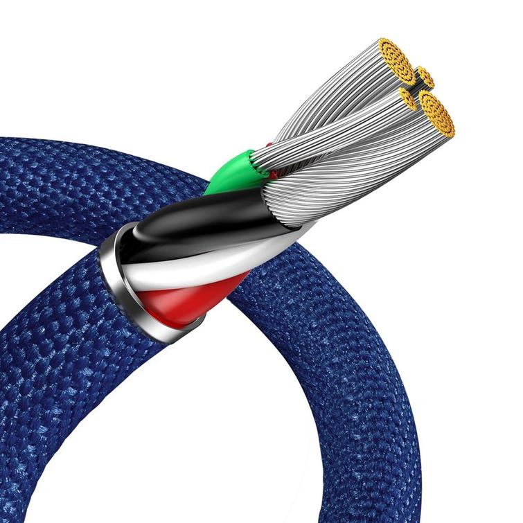 Baseus Crystal Shine USB-Lightning-kaapeli 1,2 m 2,4A sininen