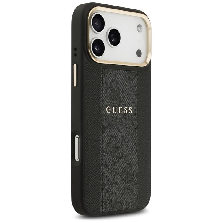 Guess iPhone 17 Pro Max -suojakuori, HC MAGSAFE PU -suojakalvo ja 4G-suojakalvo, musta