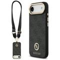 Guess 4G Strass Logo & Big Strap Metal Buttons MagSafe -suojakuori iPhone Airille, musta