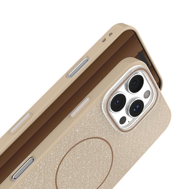 Glitter Thin Mag -suojakuori iPhone 17 6,3":lle, ruskea