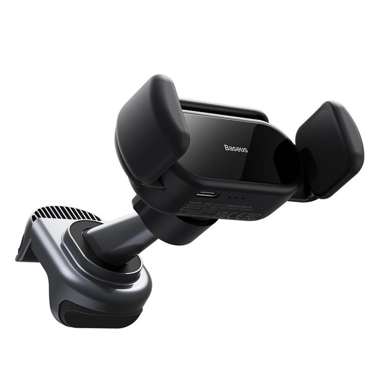 Baseus autoteline T-Space musta tuuletusritilään, aurinkokennolla