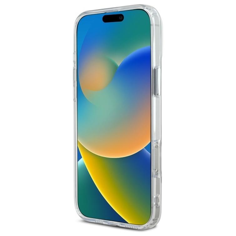 Karl Lagerfeld -suojakuori iPhone 16 Pro 6,3":lle. KLHMP16LHLSCHH, valkoinen. Kova IML-kuori metallikuorella, MagSafe-suojakuori.