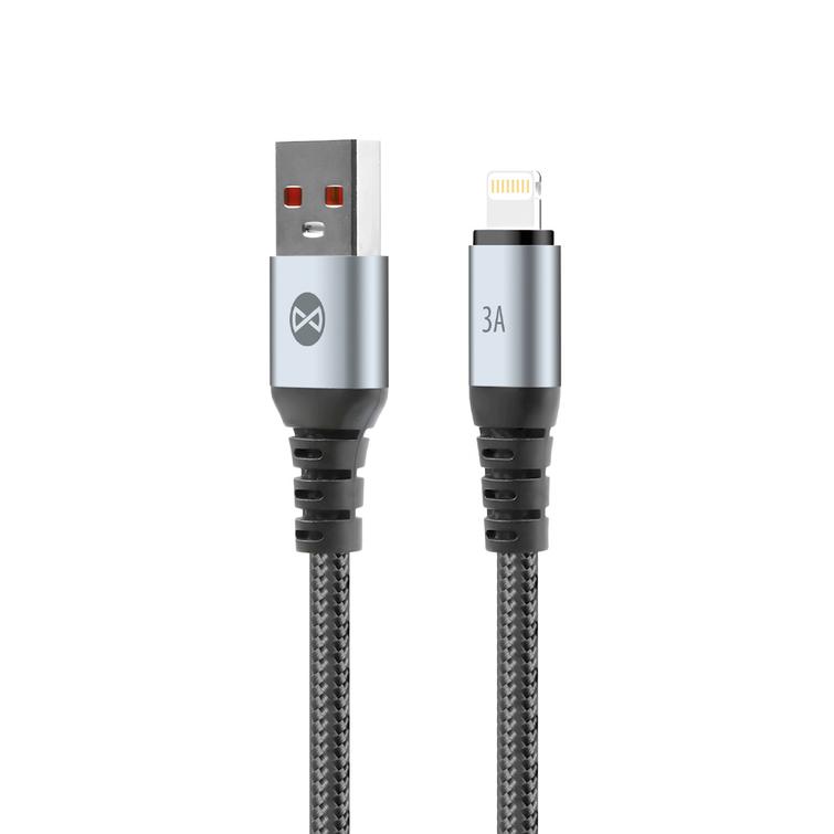 Forever Braix USB-kaapeli - Lightning 1,0 m 3A musta