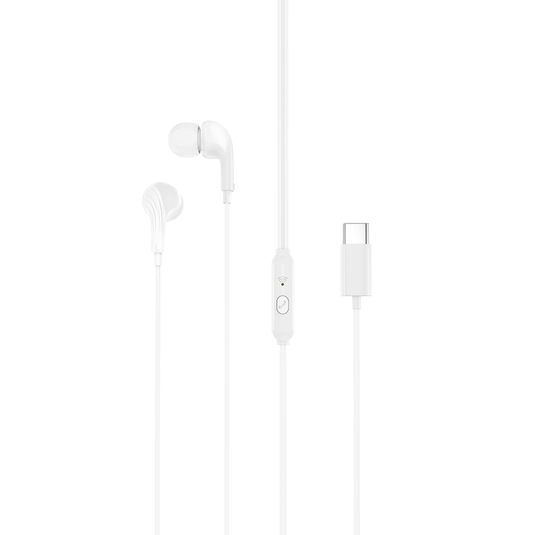 XO langalliset nappikuulokkeet EP82 USB-C Valkoinen