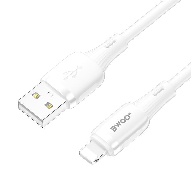 BWOO 3A silikonikaapeli X329L usb - lightning 3A 1m valkoinen