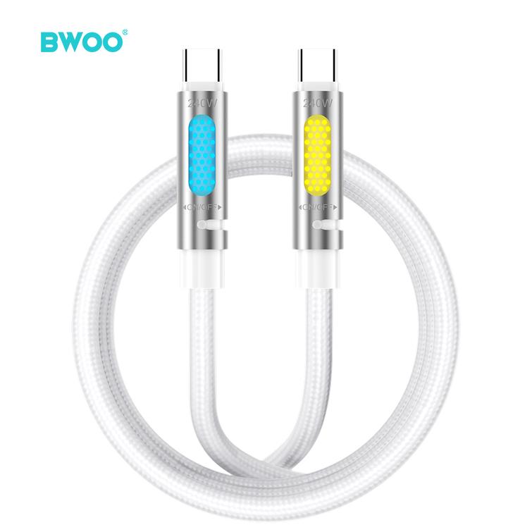 BWOO 240W Superpikalatausdatakaapeli RGB-valolla, valkoinen X325C-C