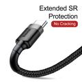 Baseus-kaapeli Cafule USB - USB-C 0,5 m 3A harmaanmusta