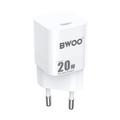BWOO CDA155 PD -seinälaturi 1x USB-C-portti 1A 20W valkoinen