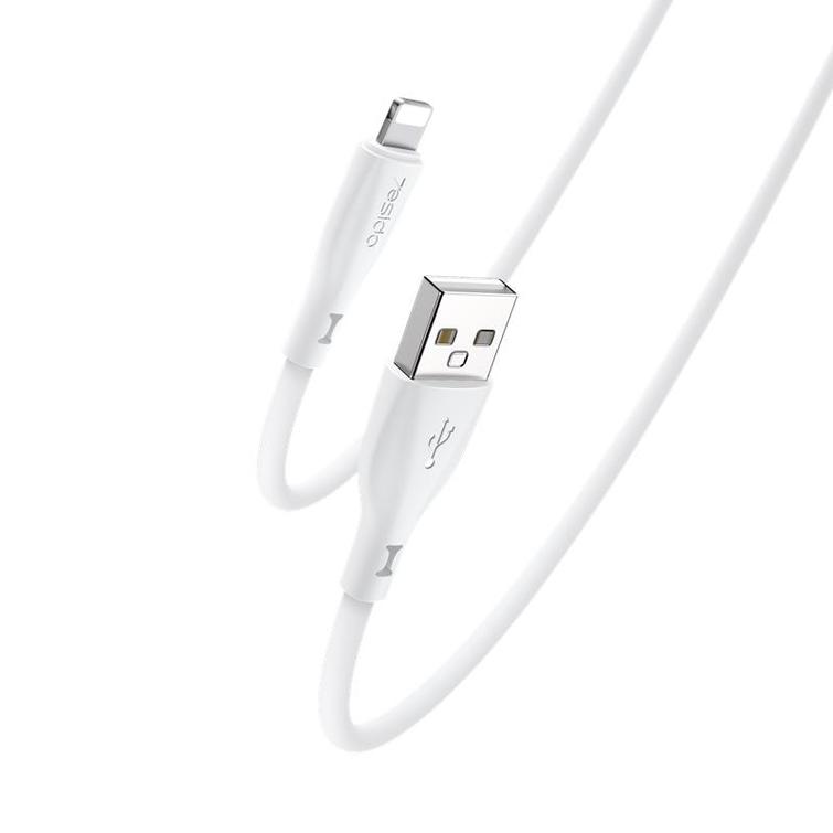 YESIDO SILICONE CABLE CA119 12W USB/LIGHTNING 1M 2,4A WHITE